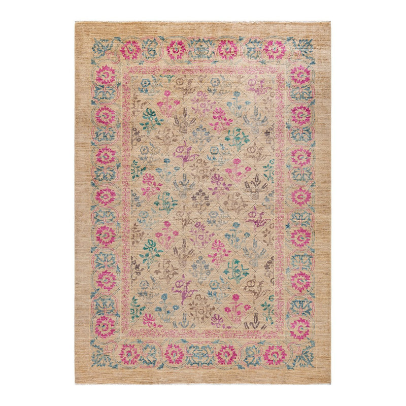 Eclectic One-of-a-Kind 6' 5" x 8' 10" Hand Knotted Area Rug