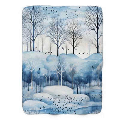Watercolor Winter - 1 pièce Sherpa Premium