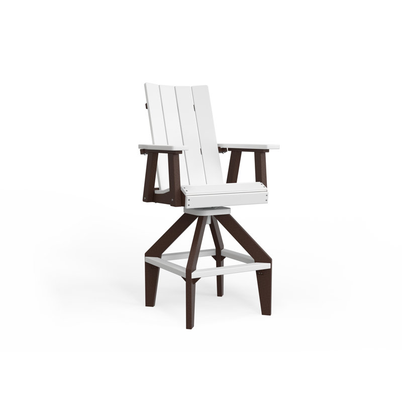 SOL Outdoor Bar Stool, Pacific Blue, White