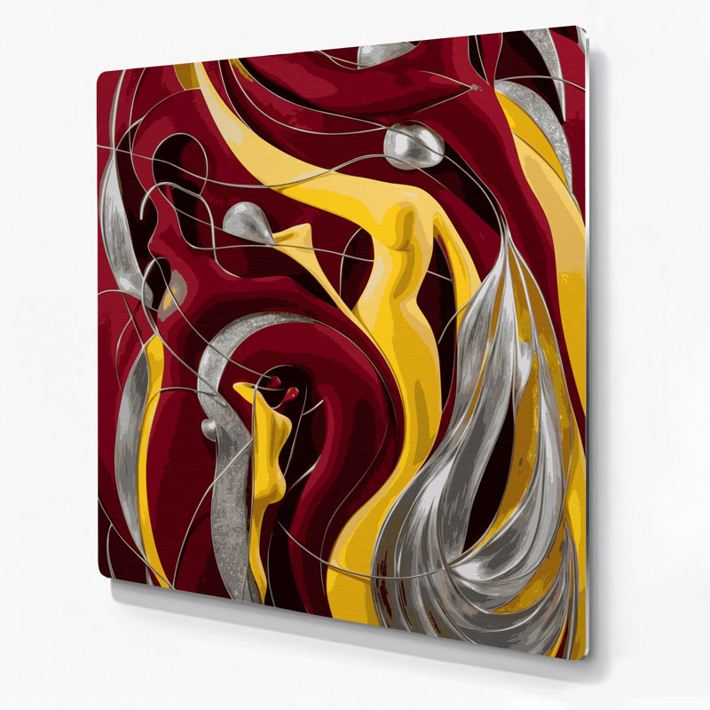Abstrait art figuratif métal rouge 32