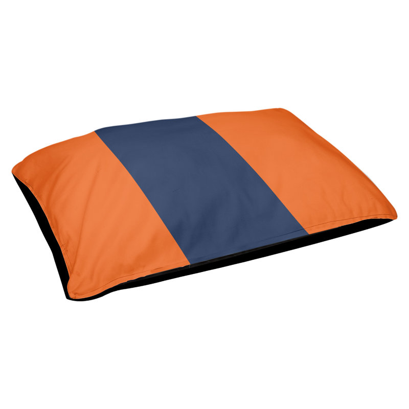 Coussin pour chien Arizona Tempe, Moyen (l 28 po x P 18 po x H 9,5 po), Orange / bleu marine de minuit / orange