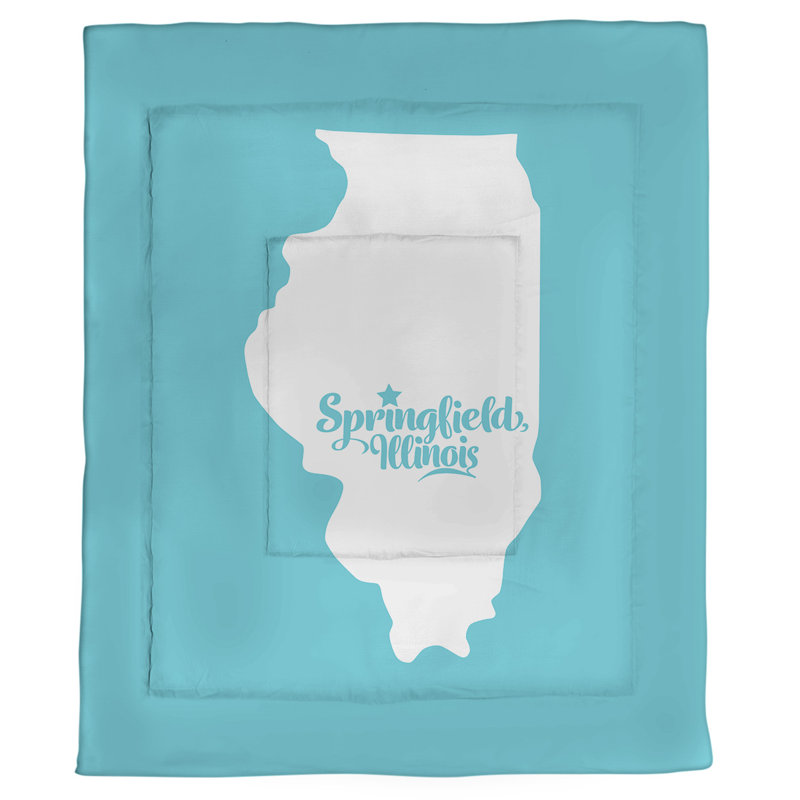 Illinois Percale Comforter, Twin XL Comforter, Teal