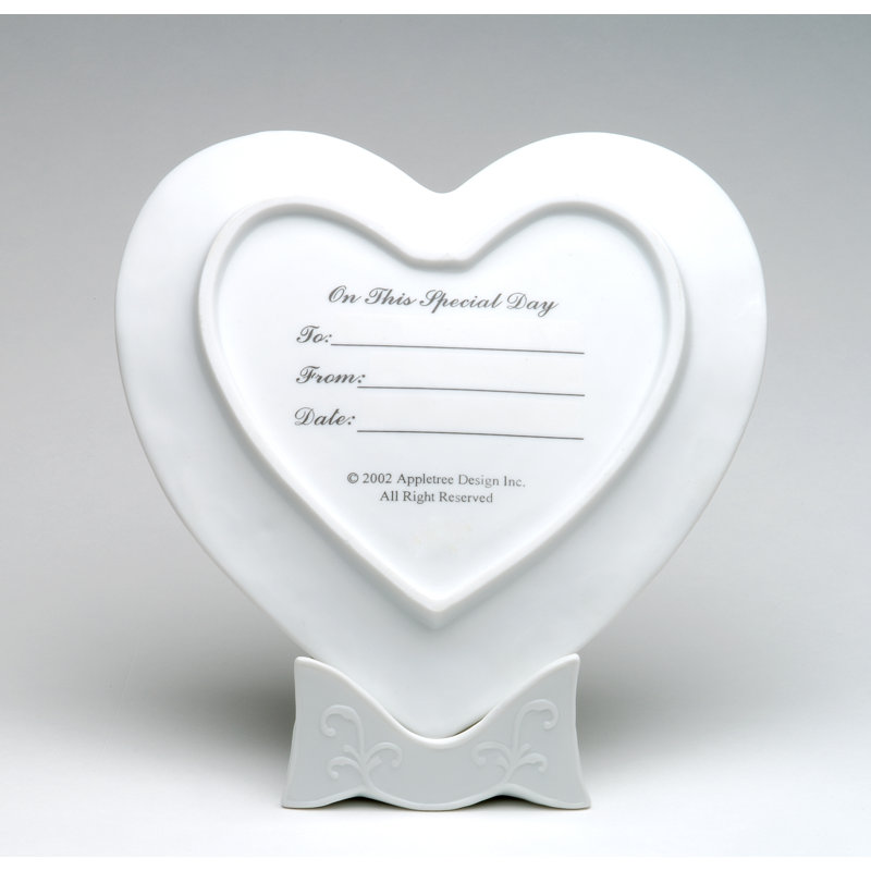 Assiette décorative abstraite en porcelaine blanche, H 9 po x l 8,875 po x P 1,25 po