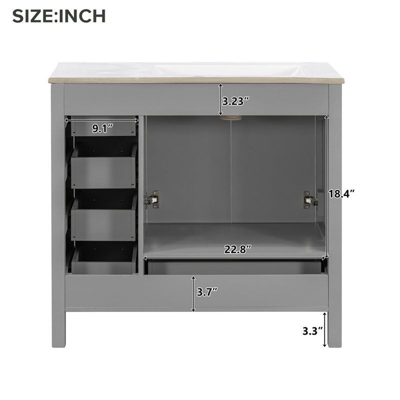 Single Vanity Bathroom Vanity With Top, Blue