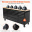 Coffre à outils roulant robuste 72 po - Armoire de rangement et établi en acier à 15 tiroirs - Serrure à clé, doublures de tiroir, plateau en bois d'hévéa - Garage, atelier, entrepôt, noir - Réglementation américaine