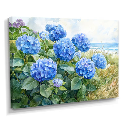 Hydrangeas In The Coastal Garden I - Hydrangea Large Wall Art
