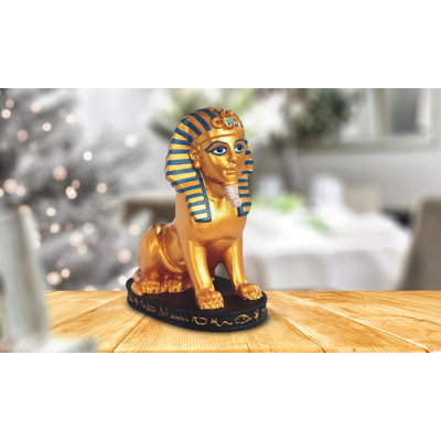 Figurine décorative de sphinx égyptien noir et doré 6,75 "H Grand Sphinx de Gizeh