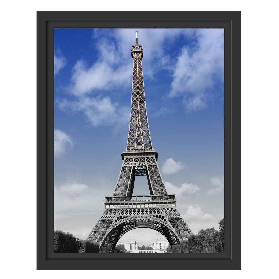 Gerahmtes Wandbild Eifelturm mit Himmel Paris