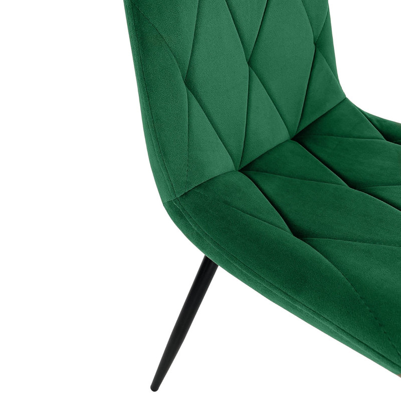 Adrianah 47cm H Tufted Velvet Upholstered Upholstered Back Side Chair in Green