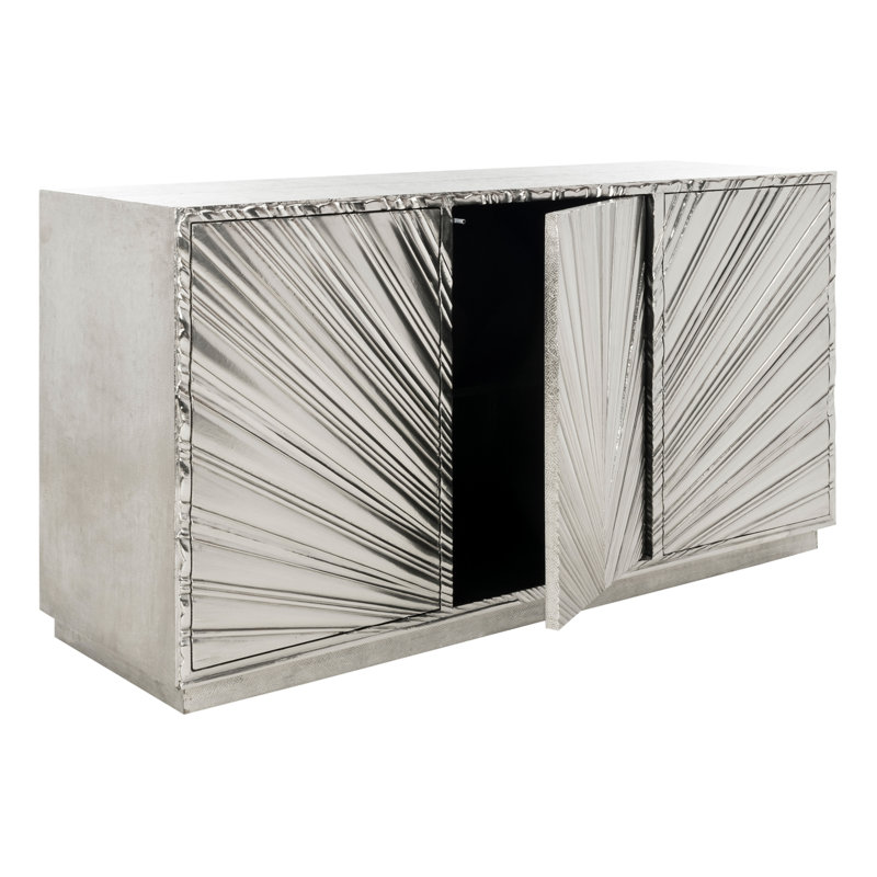 Sylas Silver Sunburst 60'' Wood and Metal Sideboard