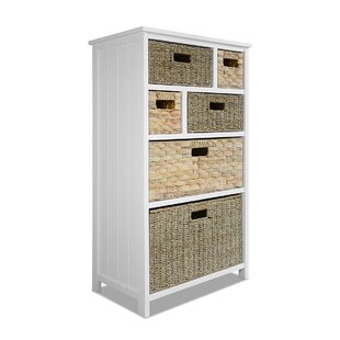 White Chest of Drawers Basket Storage Unit Wooden Cabinet Assembled  TETBURYchest