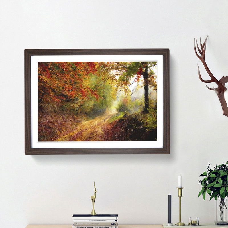 Autumn Forest - Picture Frame Painting Print, Walnut Framed, 62cm H x 87cm W x 2cm D
