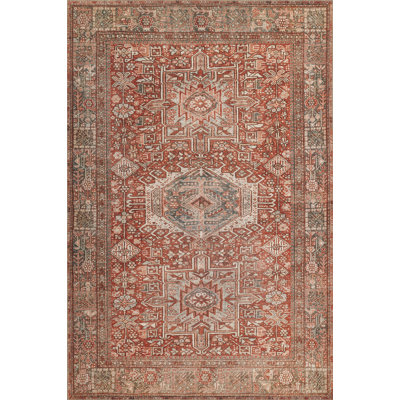 Tapis rouge en polyester Bungalow Rose