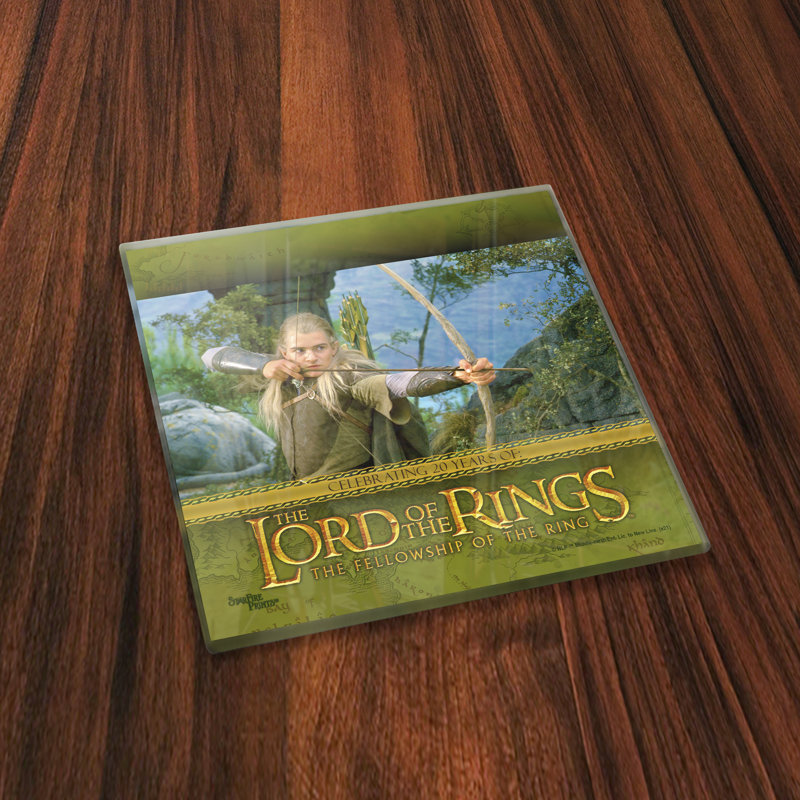 (Symboles) Ensemble de sous-verres en verre Starfire, Lord of the Rings Fellowship of the Ring / Personn