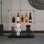 Vitrine en verre trempé, armoire à vin, armoire de rangement, classeur, avec bande lumineuse à DEL Bluetooth, roulettes pivotantes verrouillables, convient aux sols inégaux, peut être placé n'importe où-1622539968