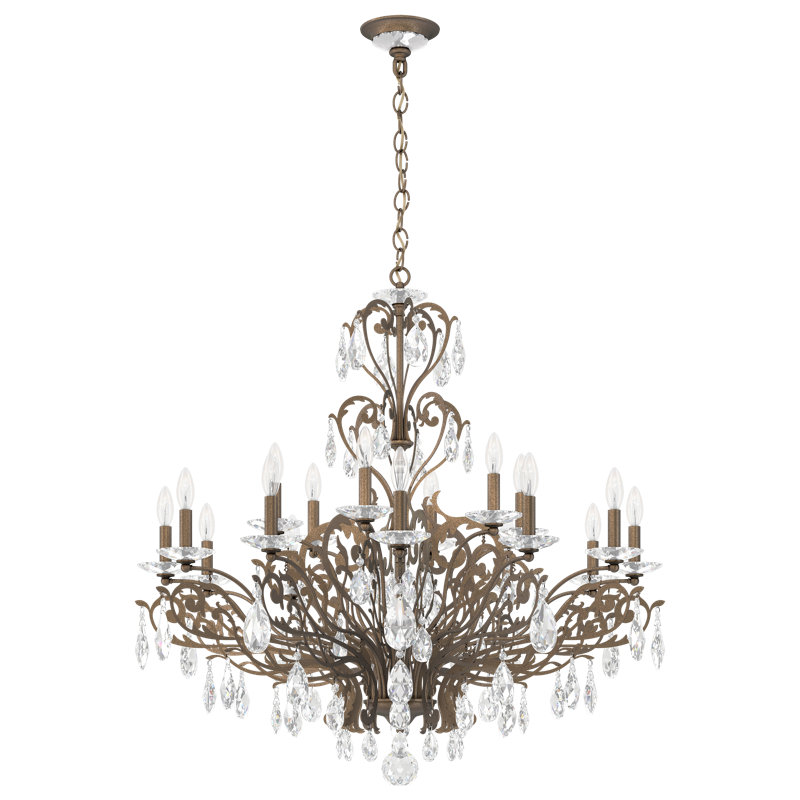 Filigrae 18 - Light Chandelier, Heritage Clear, Etruscan Gold