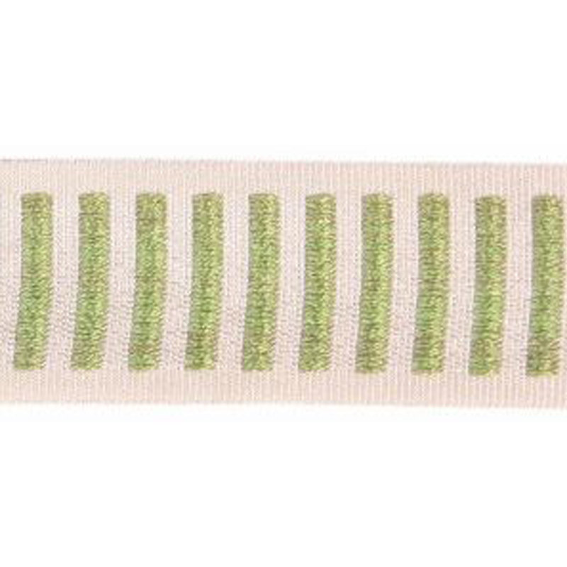 Tissu Jacquard Tapes, Vert / Beige