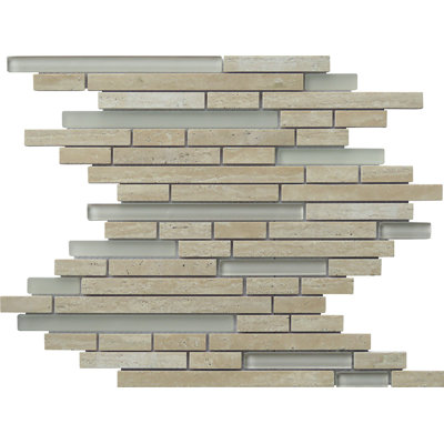 Carrelage mural en mosaïque linéaire Travertine