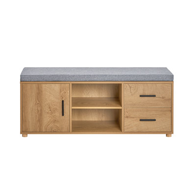 Bourland Natural Wood Shoe Storage Bench for Entryway