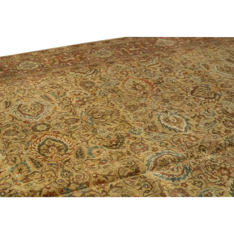Wool Oriental Area Rug in Beige/Rust