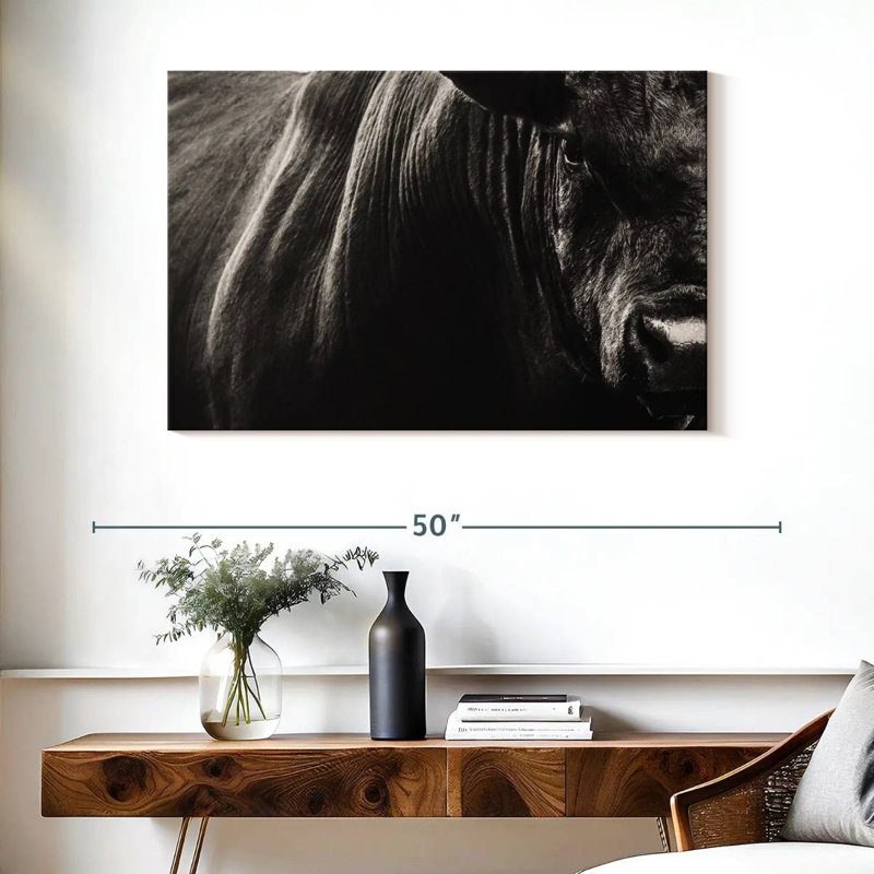 Black Angus Bull Close Up, 26" H x 39" W