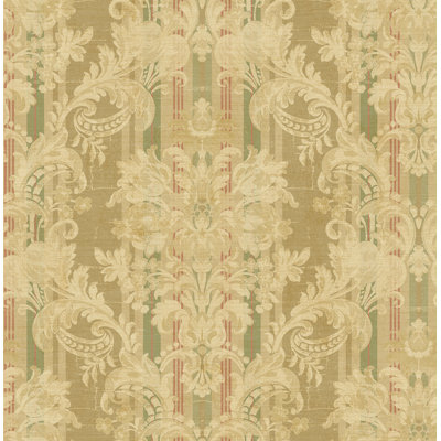 Papier peint rayé damassé Seabrook Designs