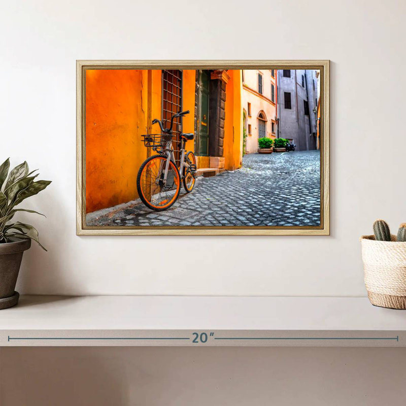 Vélo de rue pittoresque, Cadre flottant en bois naturel, 13 po x 9 po