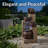 Laiqah Weather-Resistant Cascading Terra Bowl Contemporary Brown Polyresin Solar Water Fountain