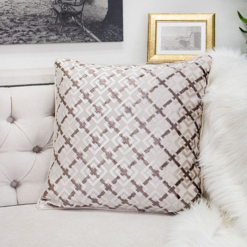 Leshi Indoor/Outdoor Throw Pillow, Ecru
