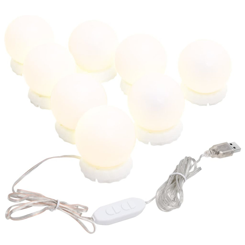 Arvidson Mirror Light with 8 LED Light Bulbs Warm White and Cold White