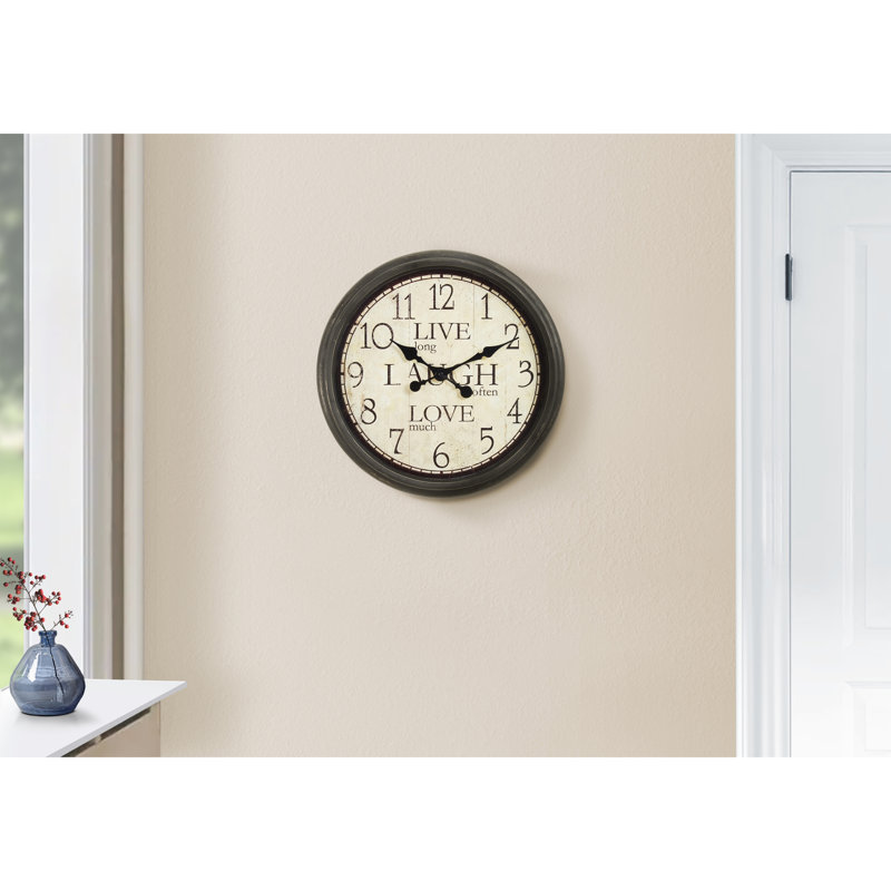 Horloge murale ronde de 16 pouces de style brun antique Heritage - Une élégance classique pour les intérieurs intemporels