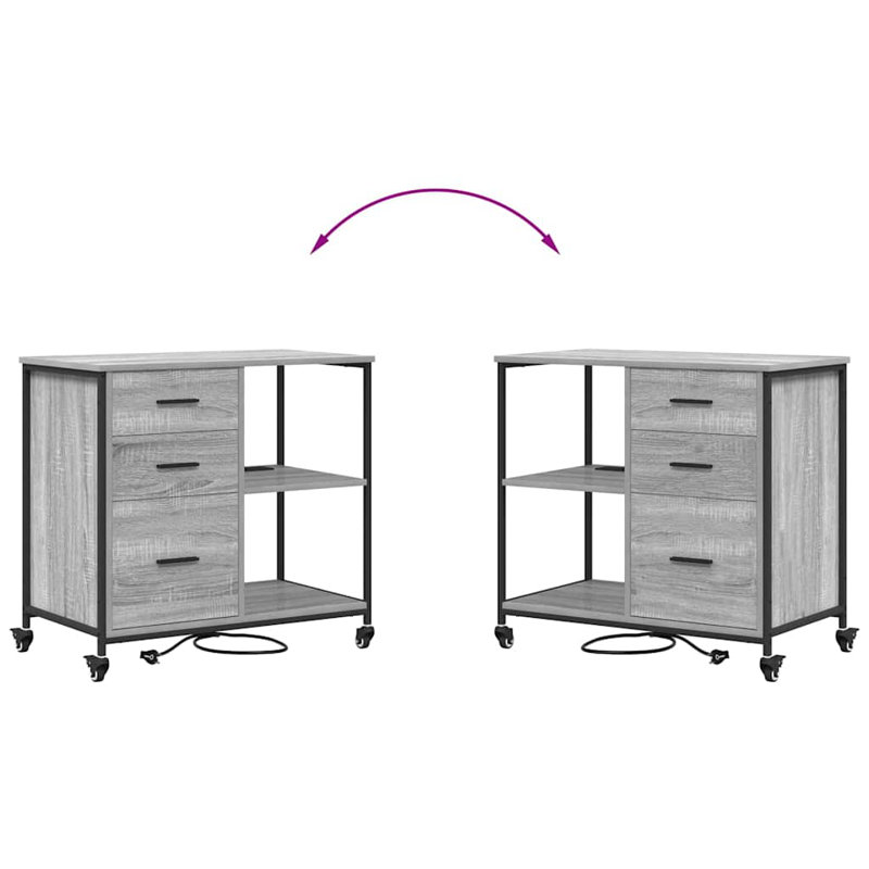 Storage Cabinet, Grey Sonoma