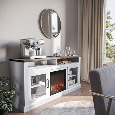 Nemeth TV Stand for TVs up to 65" with Electric Fireplace Included by Millwood Pines