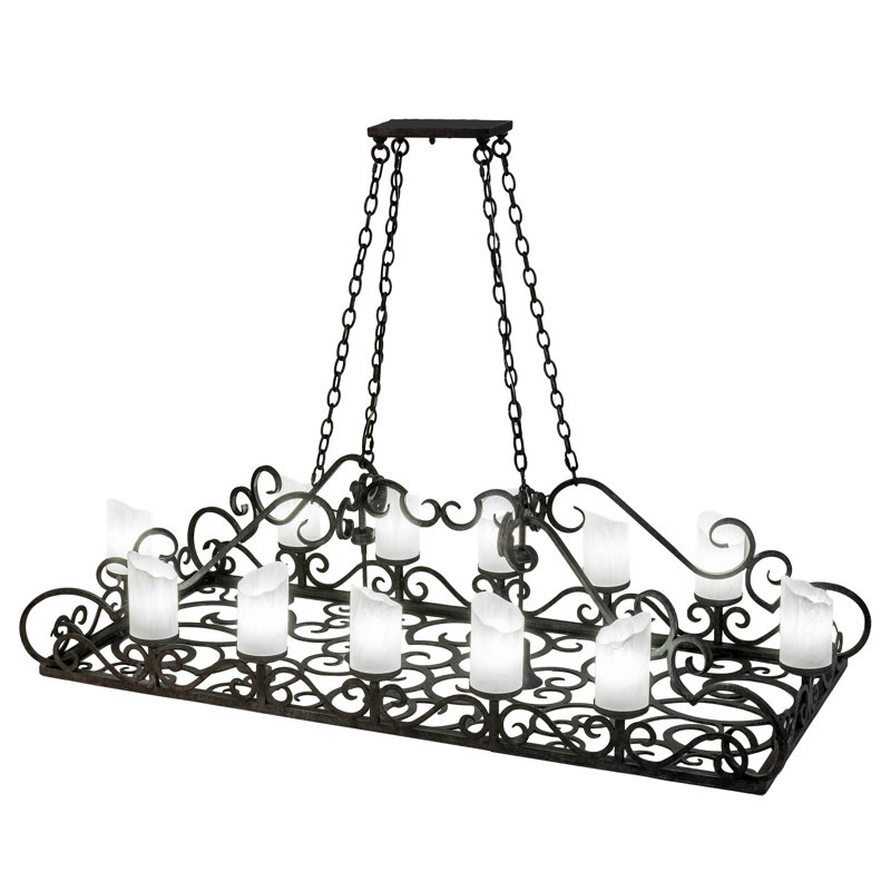 Luminaire suspendu carré / rectangulaire pour îlot de cuisine 12 lumières Carlotta