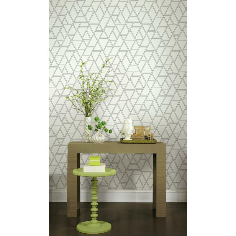Rouleau de papier peint L 2,25 pi x l 27 po Pathway, Blanc / Gris