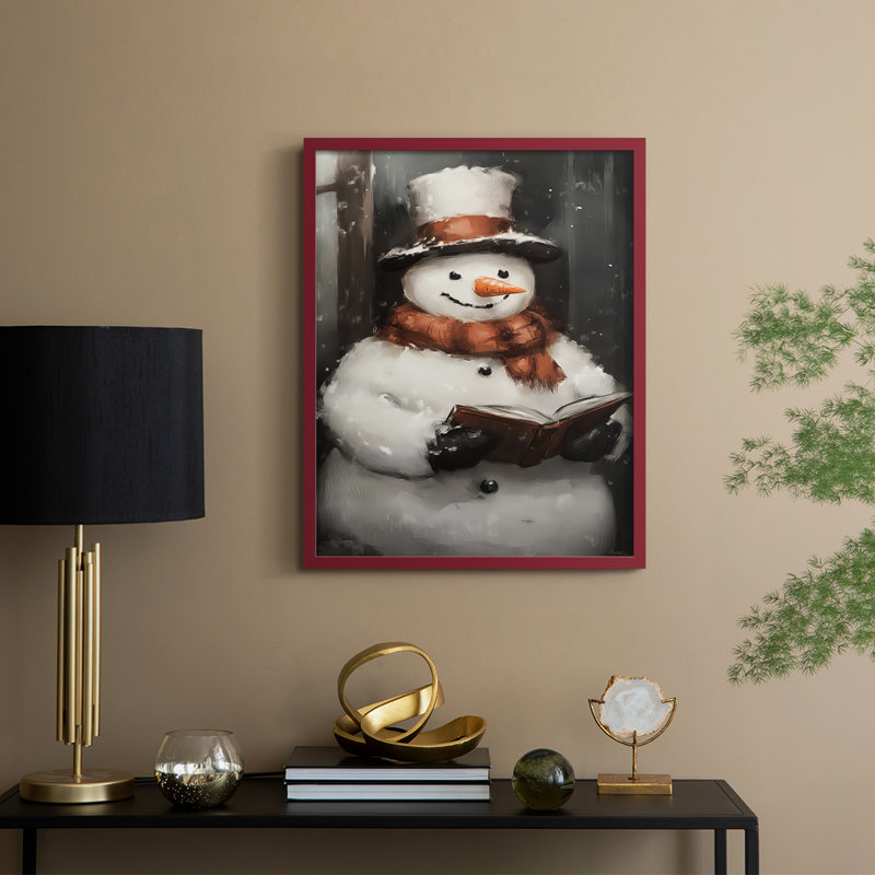 Art des Fêtes de Noël - série 2 - CXLI, reproduction encadrée - bois massif, H 15 po x l 12 po, Rouge