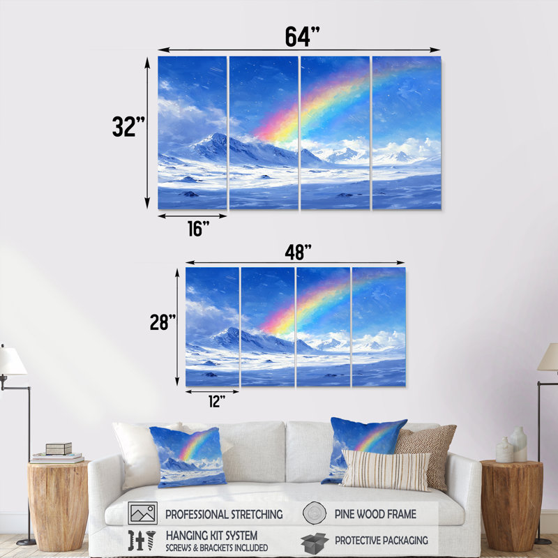 Art mural arc-en-ciel - art mural traditionnel, H 28 po x l 48 po, 4