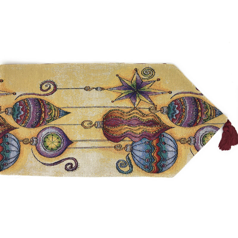 Scott Geometric Cotton Blend Christmas Table Runner, 13" W x 90" L