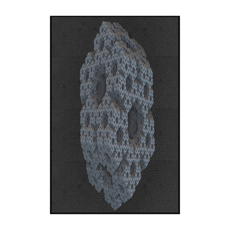 Tapis noir/bleu à motifs, Rectangle 6 pi x 9 pi