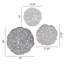 3 décorations murales en métal texturé plume grise, 20 po, 17,25 po, 14,25 po, montage intérieur
