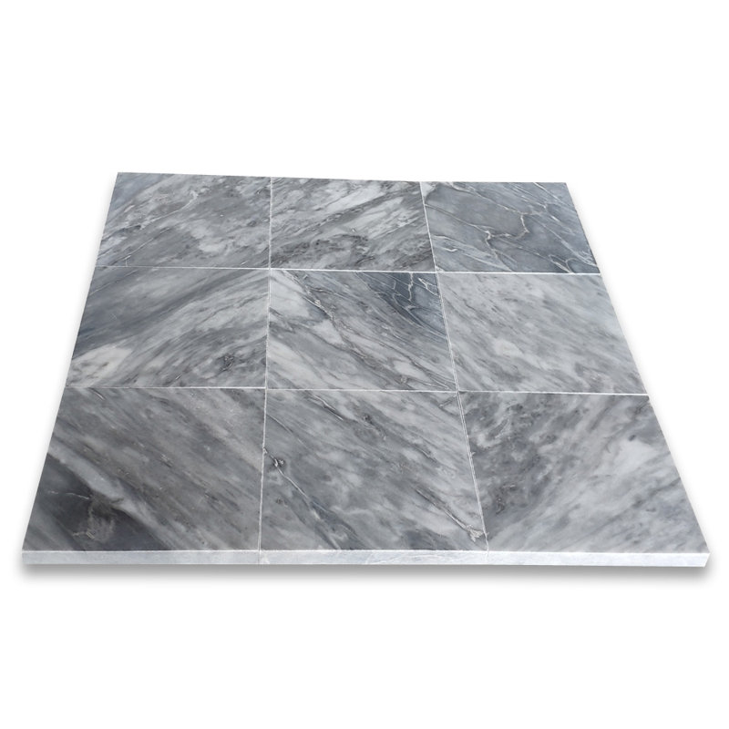 Carreau de mosaïque en marbre 4 po x 4 po Bardiglio, Gris clair