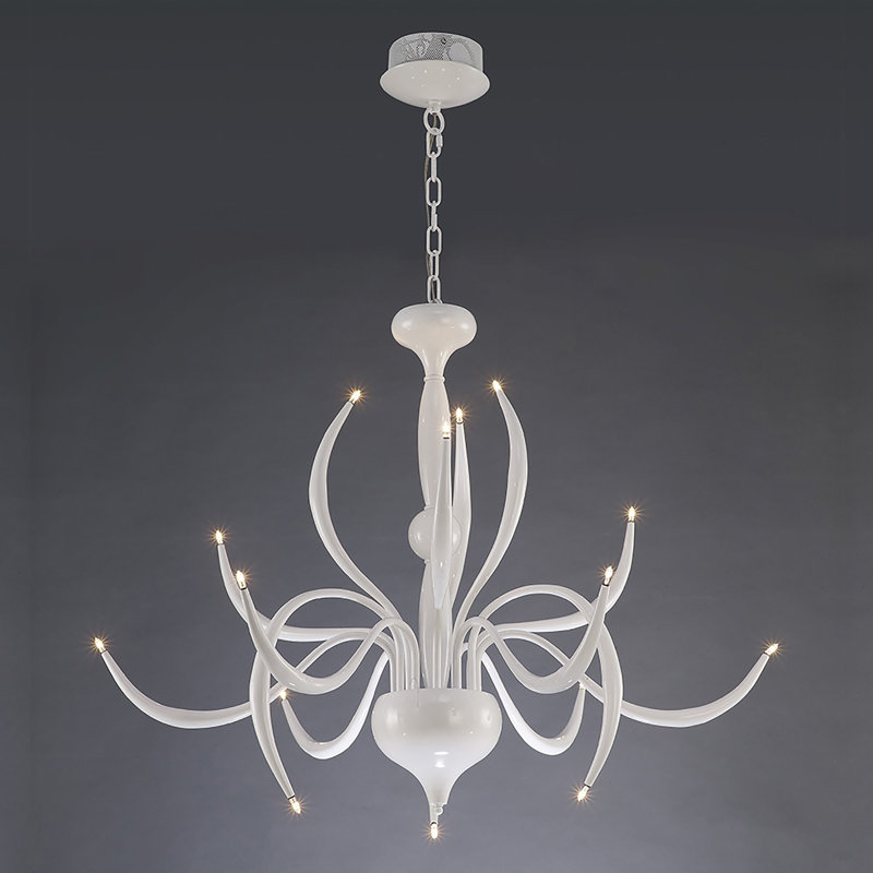 Tunnel 15 - Light Unique/Statement Chandelier, Gloss White