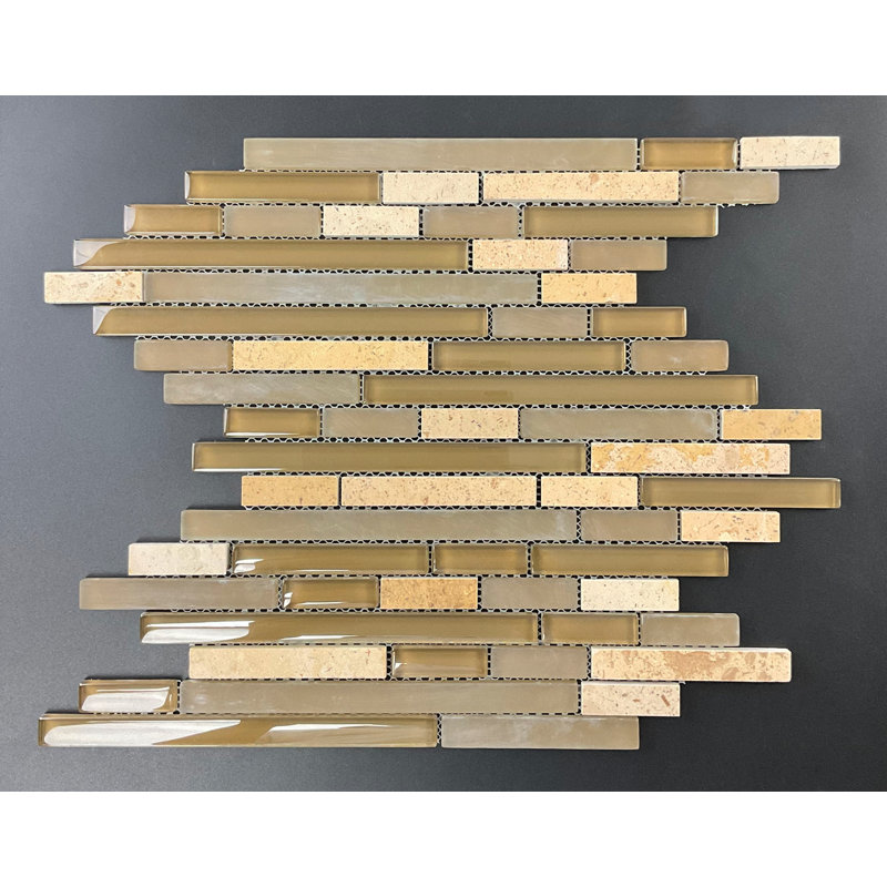 Glass and Marble Linear Mosaic Tile