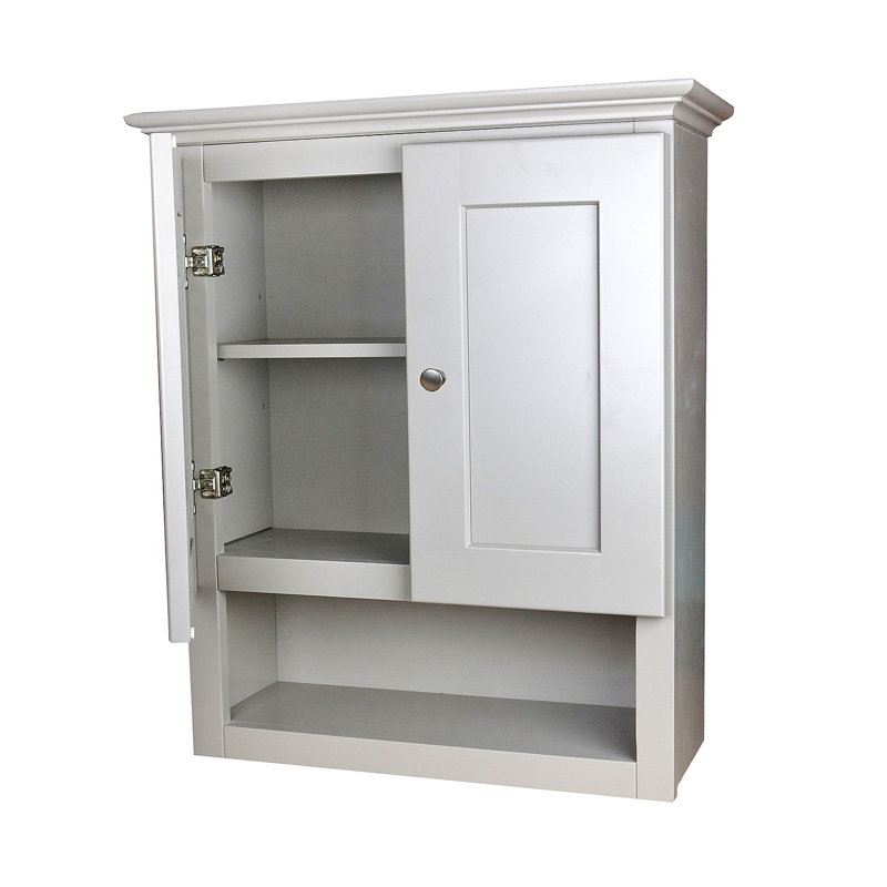 Hallatrow Gray Shaker Over-The-Toilet Wall Cabinet
