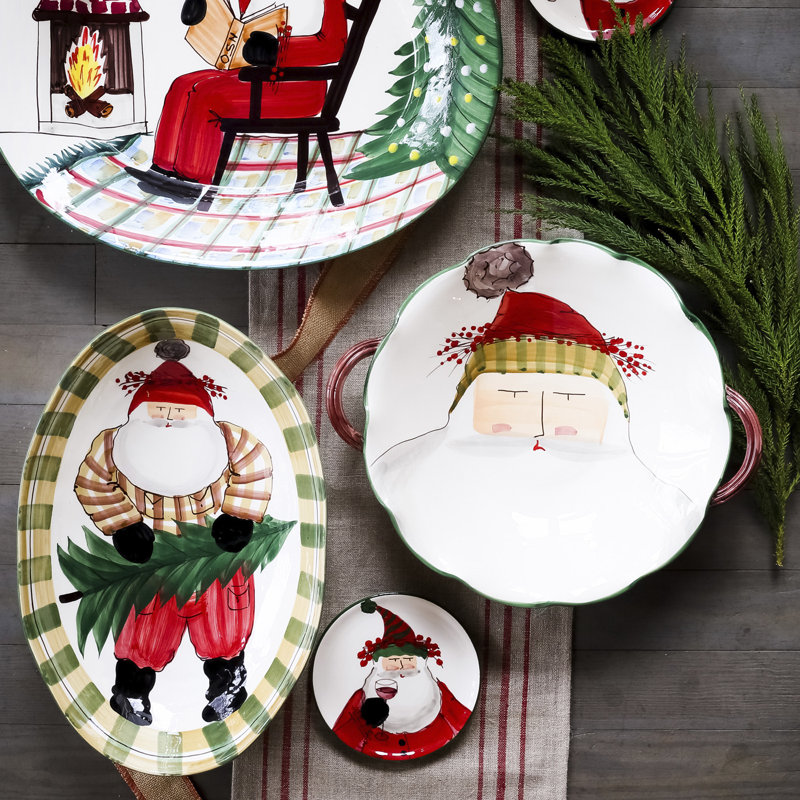 Old St. Nick Earthenware Serving Bowl