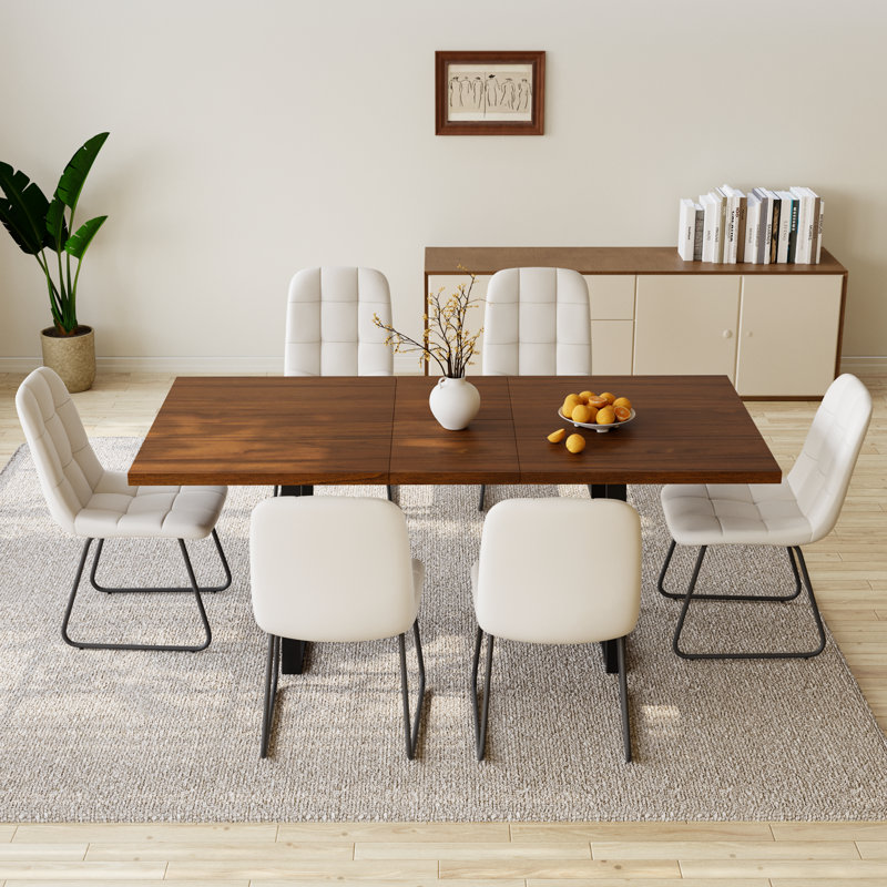 6 - Person Drop Leaf Dining Set, White
