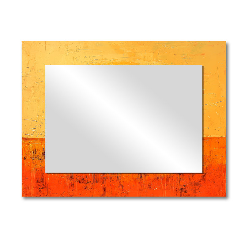 Sunset Elephant In The Golden Desert II - Modern Mirror For Wall Art Decor - Printed On Metal, 30" x 40"