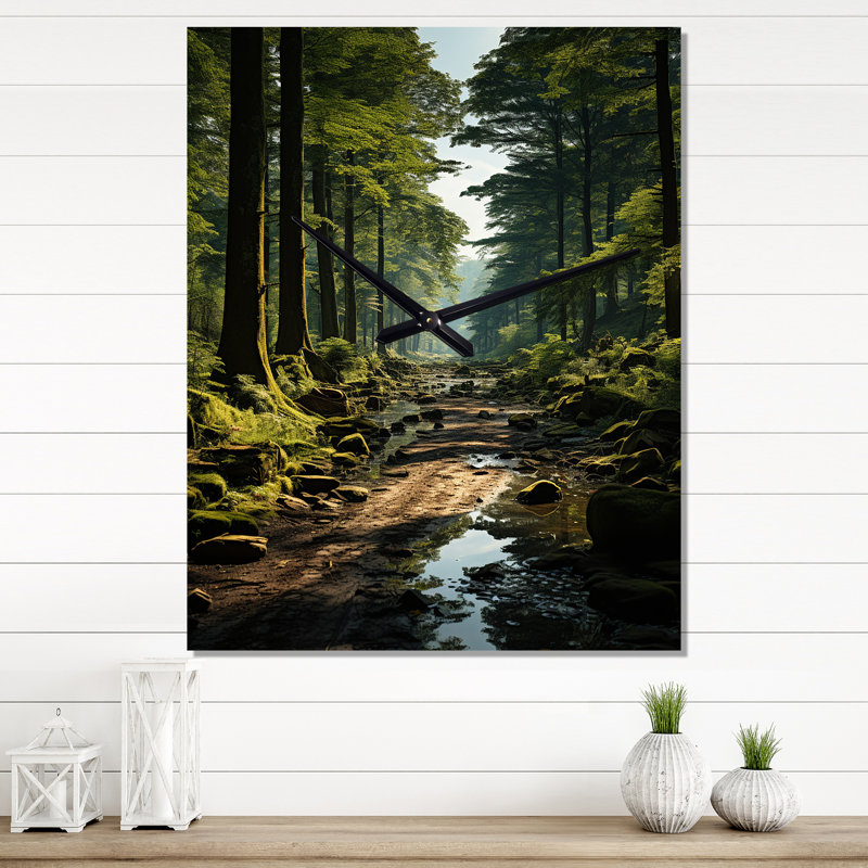 Horloge murale moderne Forest Enchanted Woods Earthy, Petit