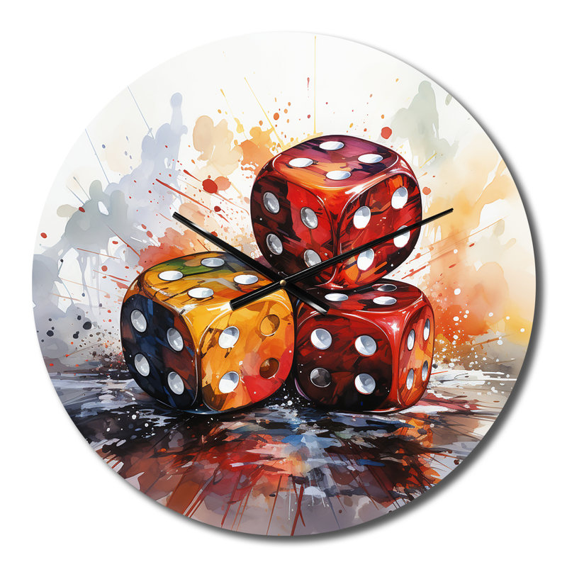 Horloge murale en métal Casino Royale Dice IV, Petit