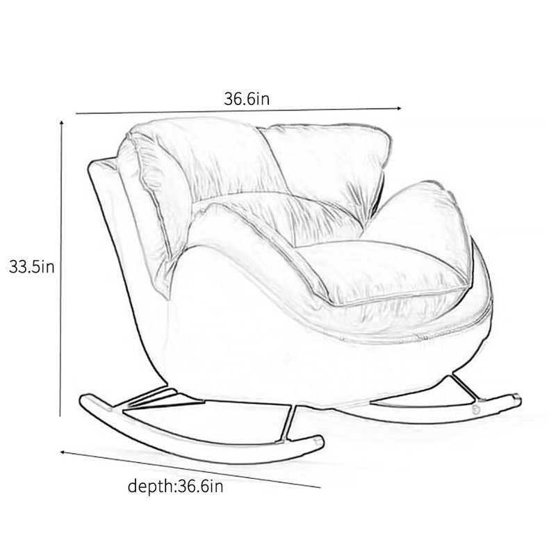 Chaise berçante simple rétro, Jaune / café foncé